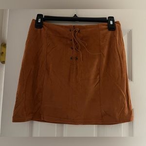 Forever 21 brown faux suede skirt size S